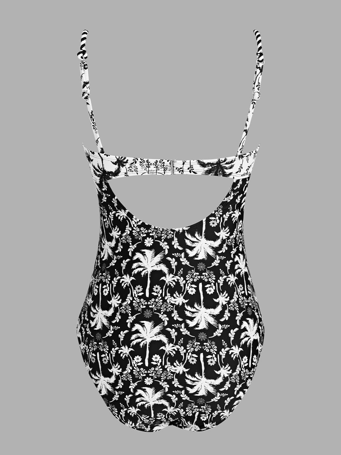 CUPSHE Women's One Piece Swimsuit V Neck Color Block Underwire Push Up Ruching Tummy Control Back Cutout Retro Textured - Image 7