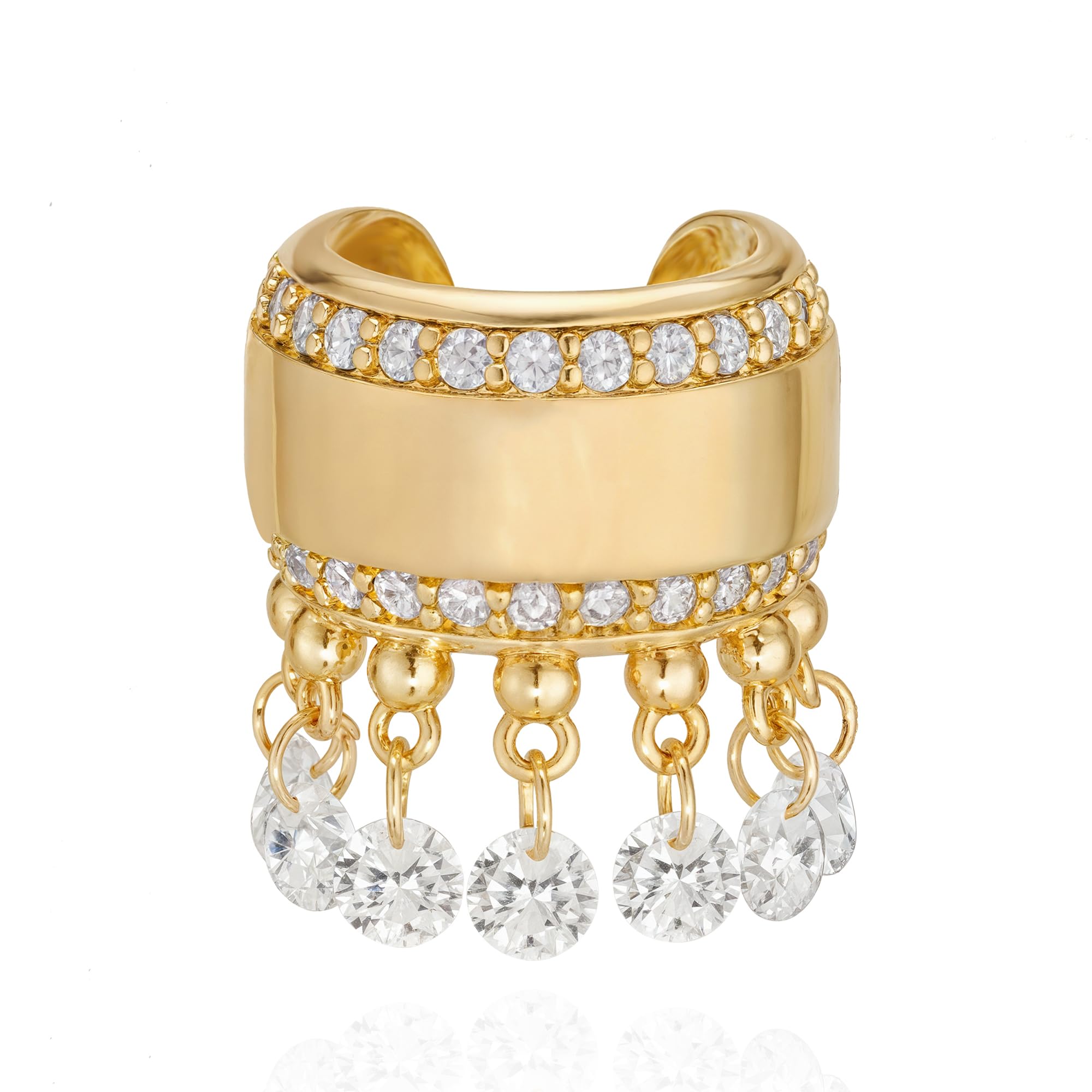 Jenosy Gold Ear Cuff Damen Nicht Piercing Öffnen Wrap Ohrringe 18K Vergoldet Zirconia Ohrmanschette Gold Handmake Schmuck Geschenk für Frauen