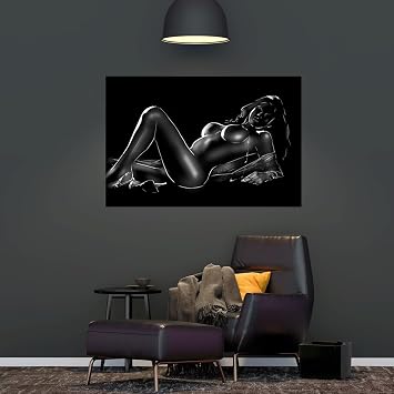 HJL Art Sexy Wall Decor Women Posters Painting for Bathroom Bedroom Hotel Living Room Girls Home Decoration Framed Ready to Hang (24 L x 36 W)
