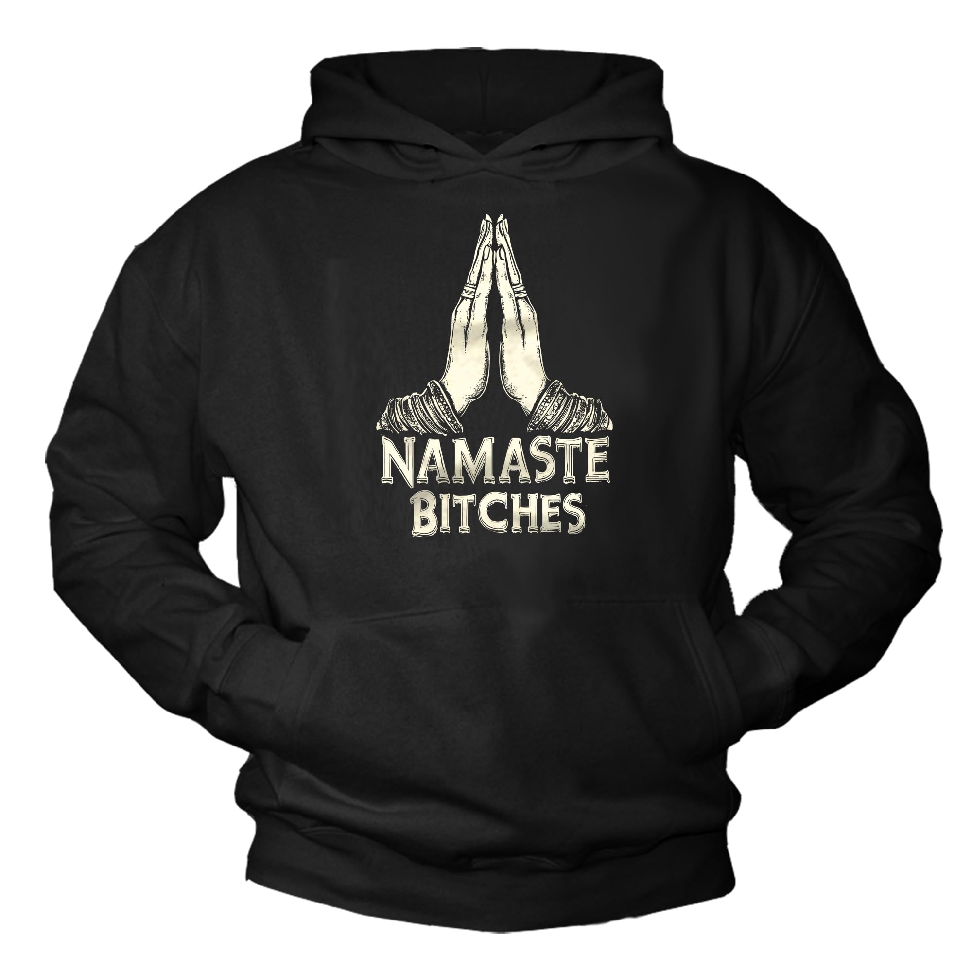 MAKAYA Sudadera con Capucha Hombre Buda Namaste - diseño Zen Espiritual Retro