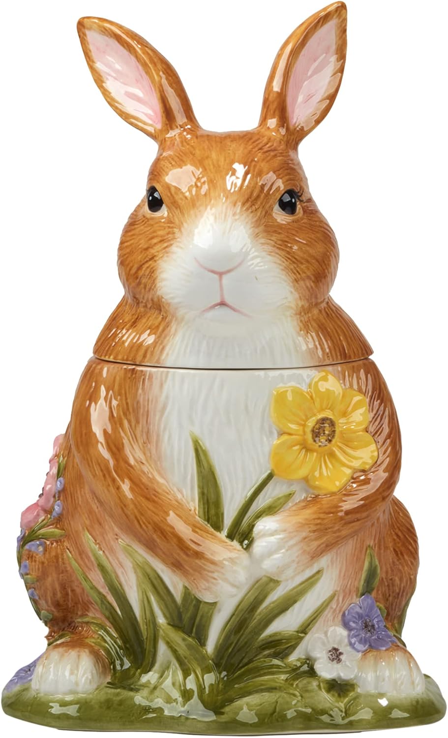 Certified International Easter Garden 3-D Bunny Cookie Jar, 64 ounces