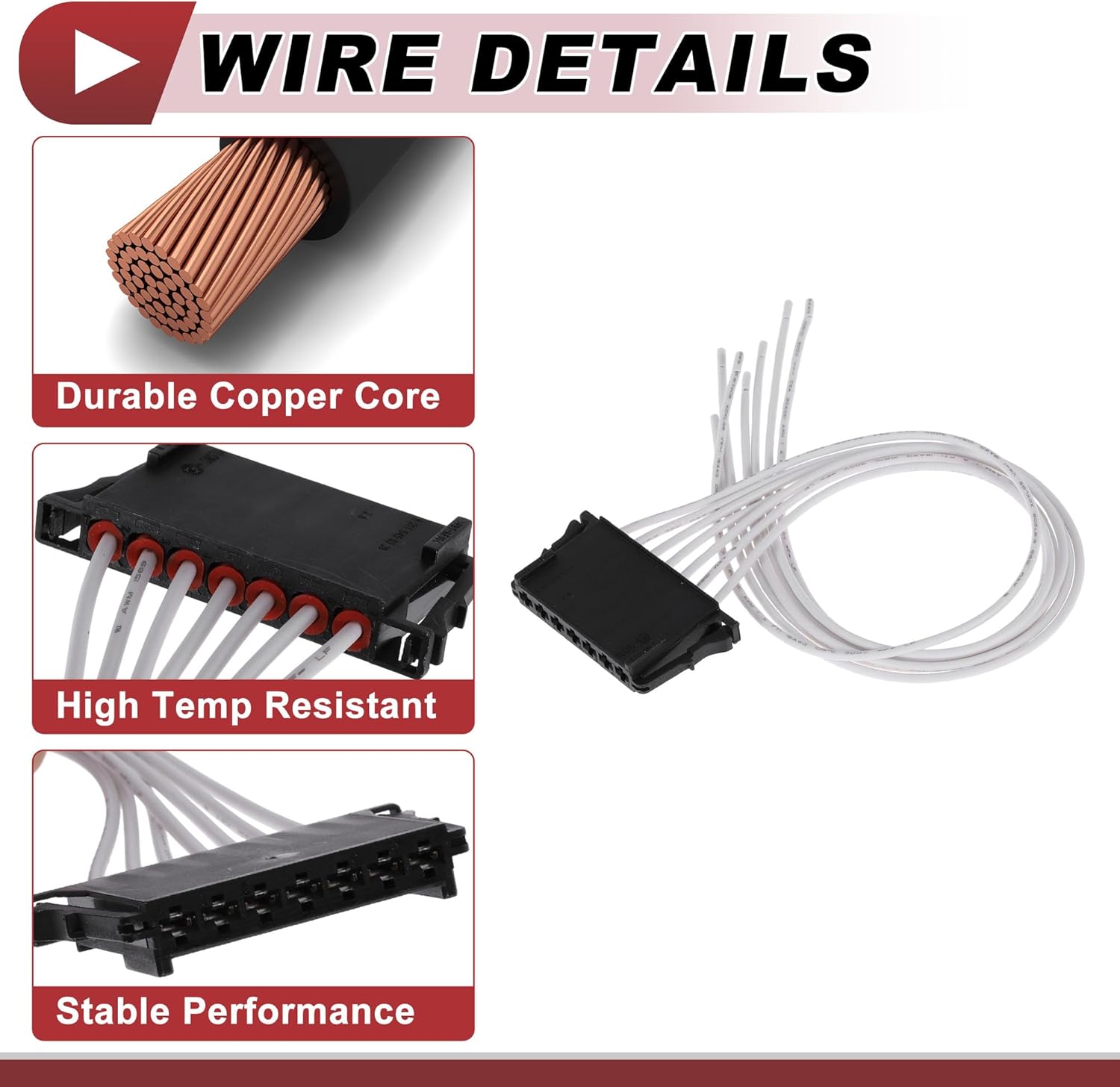 Left Tail Light Socket Wiring for Mercedes-Benz C-Class W204 Saloon 2012-2014 No.2048202277 Bulb Pigtail Harness ​Pre-Wired Plug Heat Shrink Tubing