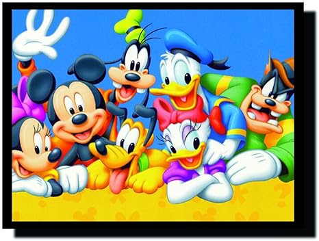 Amazon Com Ravgar Mickey Mouse Pato Donald Pluto Y Chip Y Dale Dibujos Animados Para Ninos Lona Pintura Arte De La Pared 14 X 18 Inch Framed Hogar Y Cocina