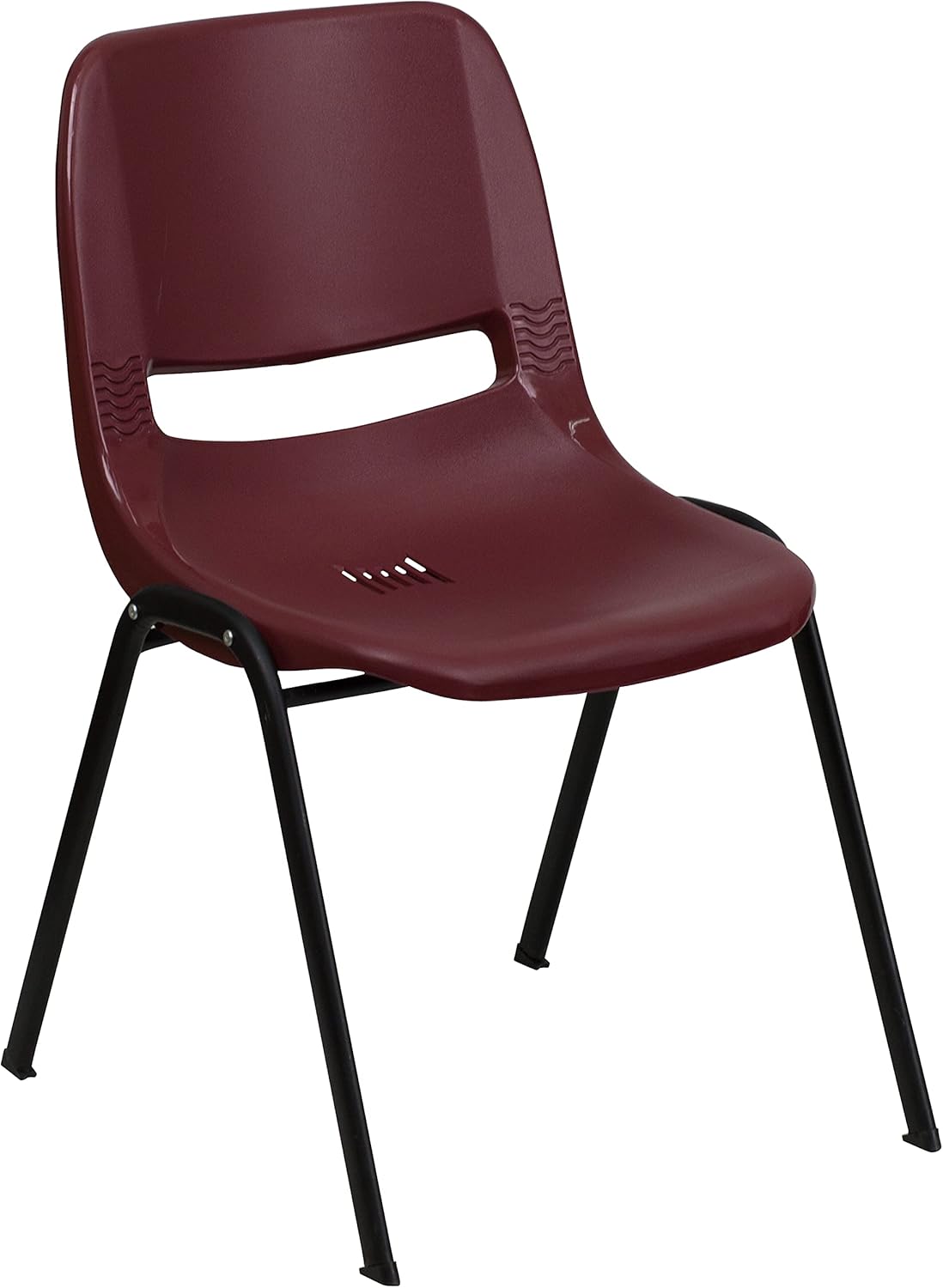 Flash Furniture 5 Pack HERCULES Series 880 lb. Capacity Burgundy Ergonomic Shell Stack Chair with Black Frame