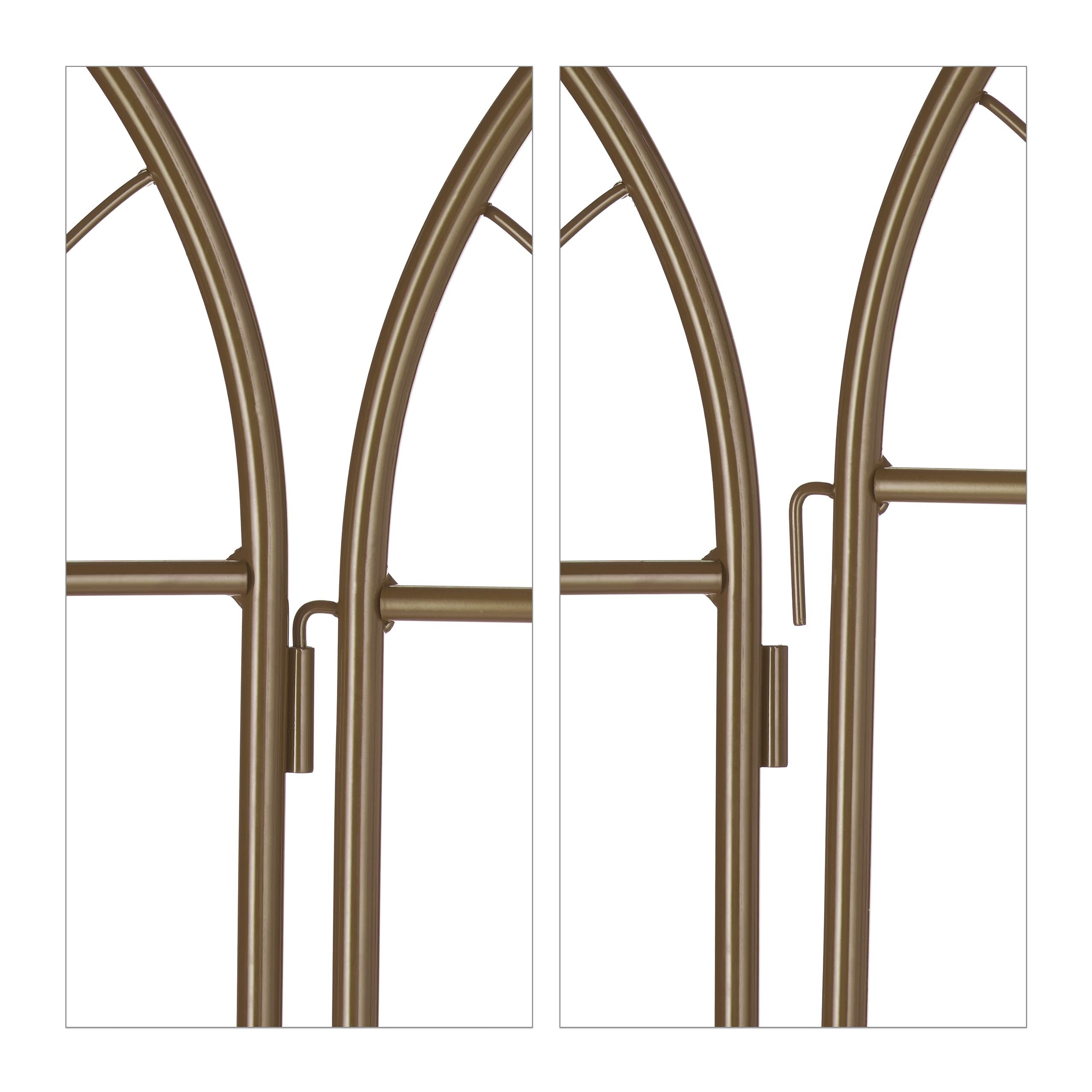 Relaxdays Kratka na rośliny metalowe, zestaw 2-częściowy, podpora dla roślin pnących, do wtykania, pergola wys. x szer. x gł.: 220 x 52 x 2 cm, brązowa