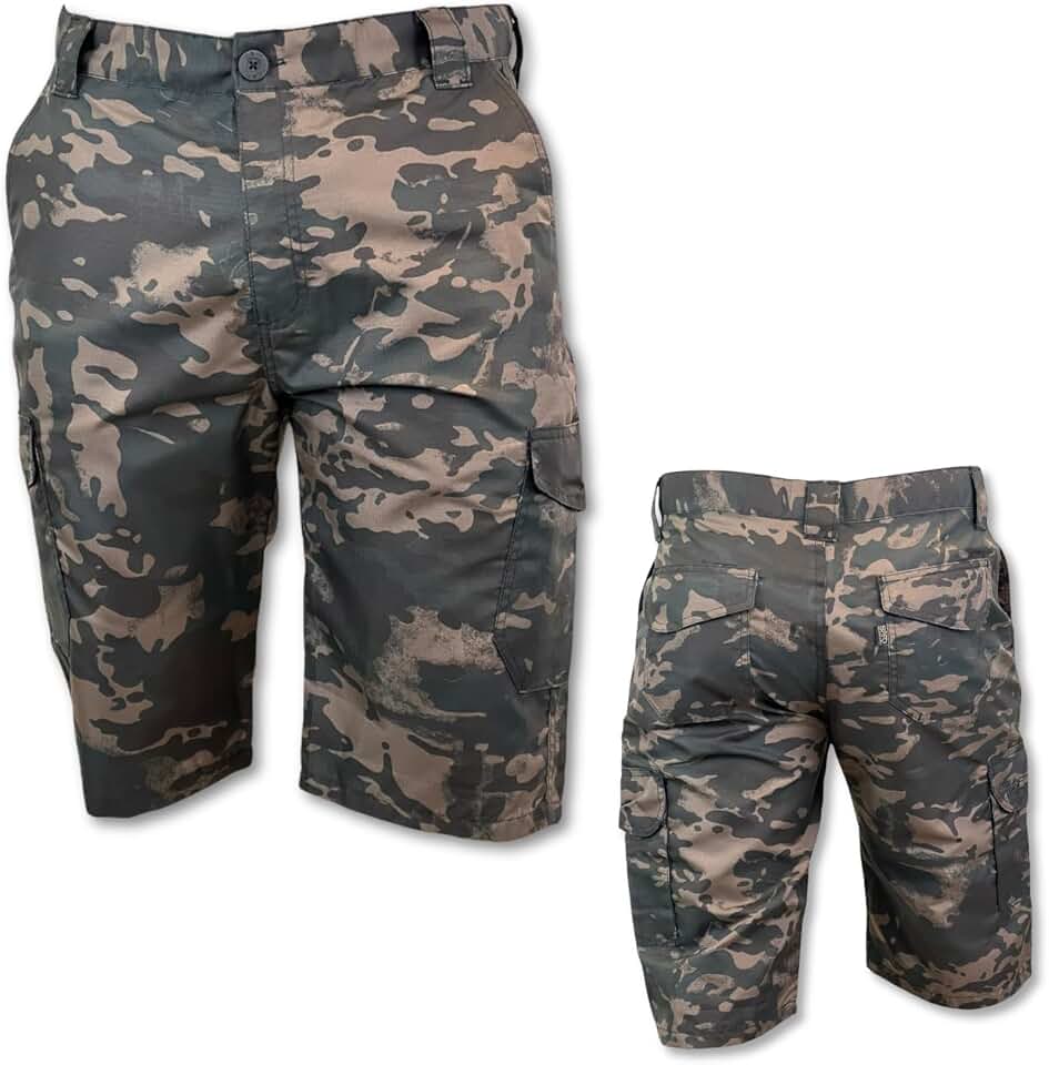 Bermuda Tática Safo Militar em Poly Ripstop 6 Bolsos Proteção UV50+ Camuflada Unissex 36 ao 58