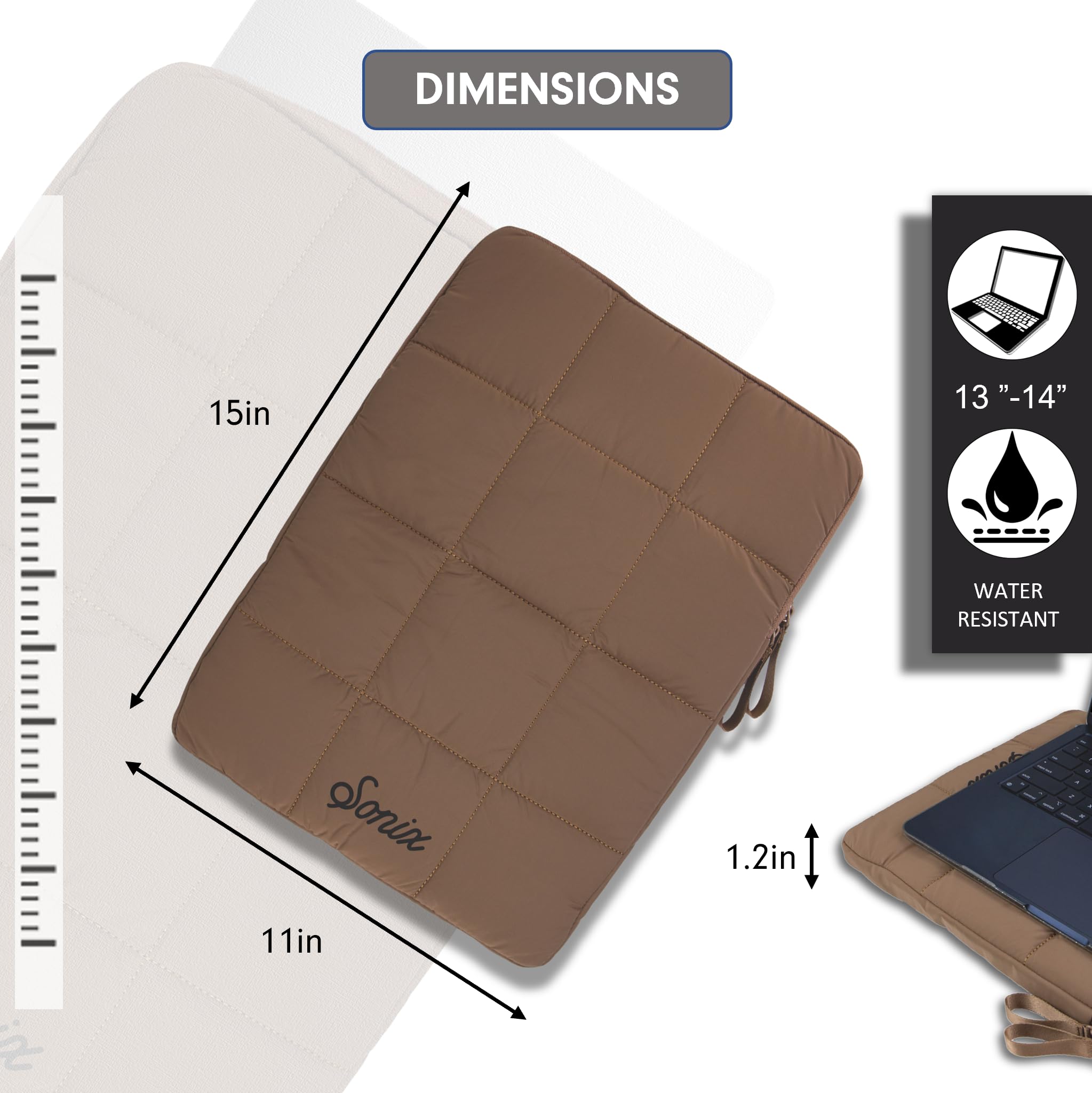 Sonix | Puffy Laptop Sleeve | 15-16 Inch, Quilted Pillow Puffer 944305