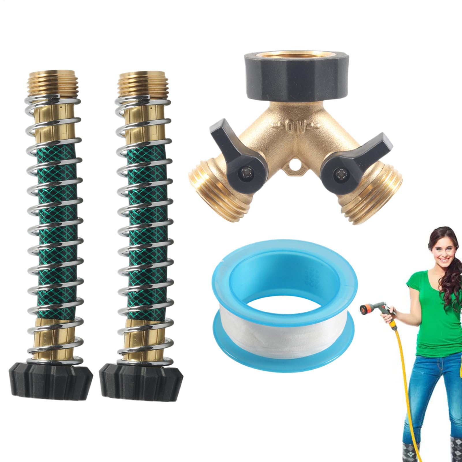 Connecteur de robinet de jardin pour arrosage simultané pelouse et cour