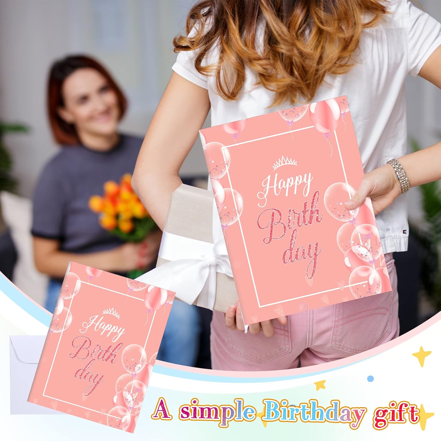 Leitee 4 Pcs Jumbo Happy Birthday Card Big Large Birthday Cards with Envelope 17 x 12'' Oversize Giant Greeting Guest Book Party Signs Decorations for Men Women Boss - Image 5
