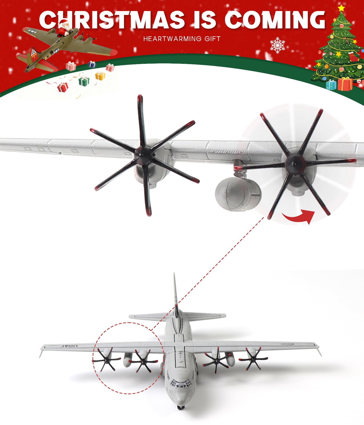 Die Cast 1/250 Modellino Aereo Aircraft Lockheed C-130 - Foto 10