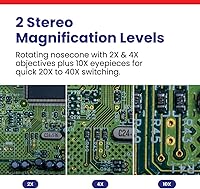 Vista 3 de AmScope Microscopio estéreo inalámbrico de dos luces LED 20x-40x