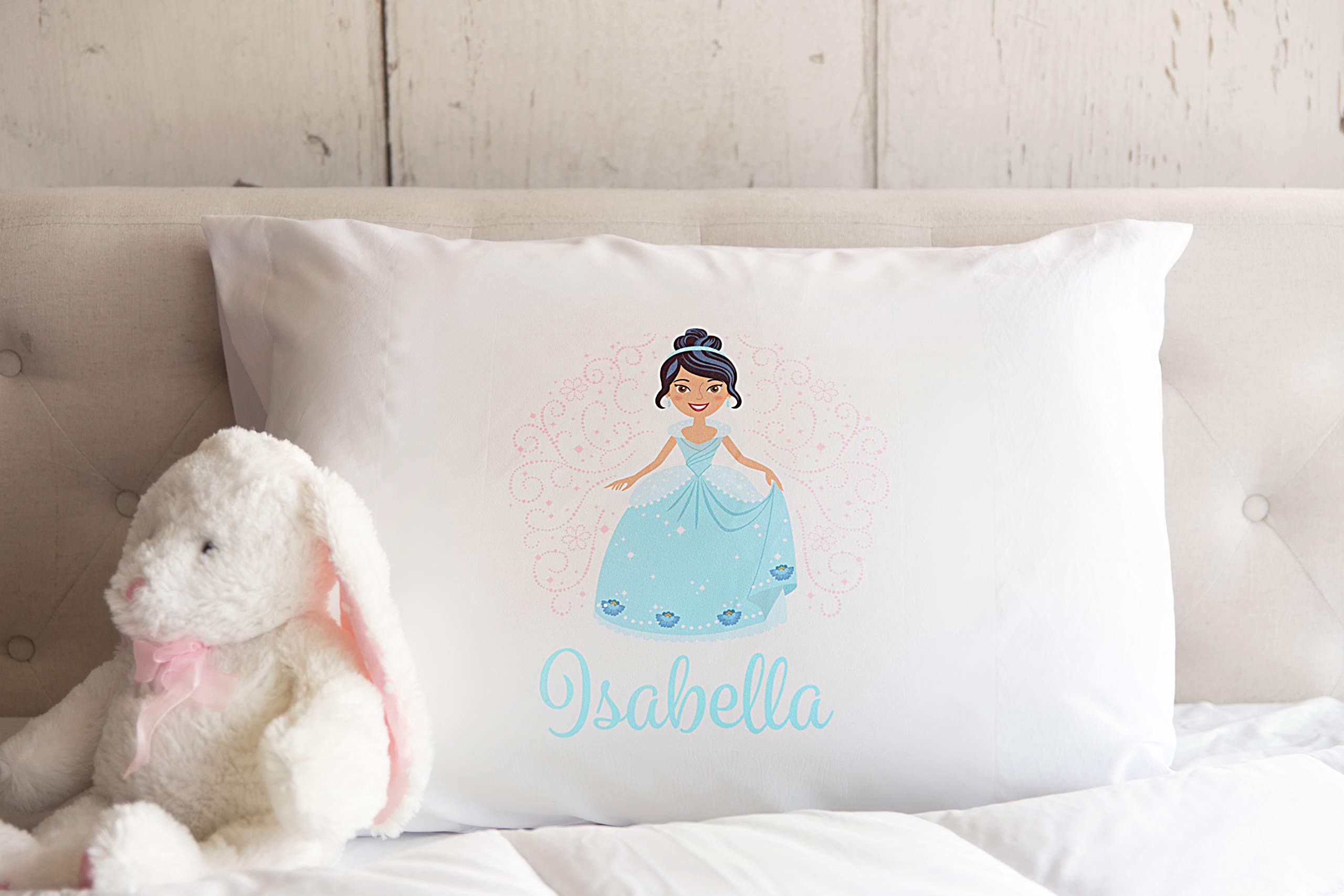 Customized Sleeping Pillowcase for Kids and Toddlers, Standard Size (Princess Isabella Design) - Personalized Bed Pillow with Names, Birthday Gift for Boys and Girls - Christmas Stocking Stuffers