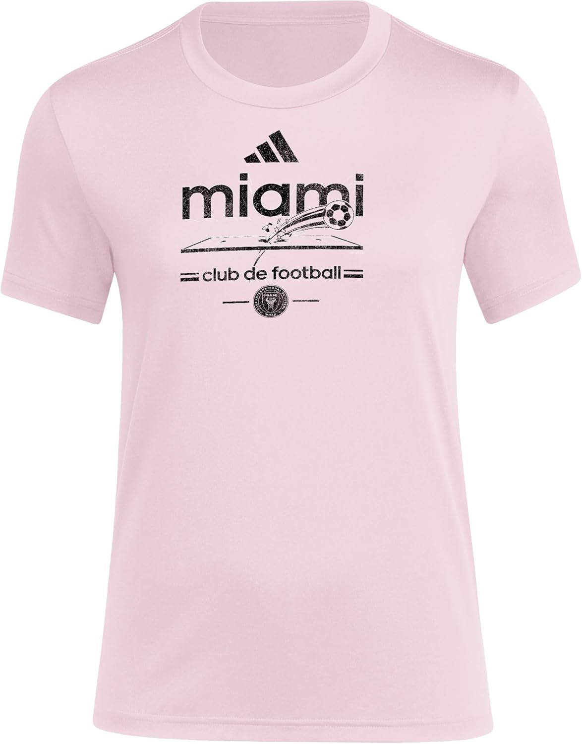 Adidas Womens Inter Miami Cf Vintage World Pre-Game Short Sleeve T-Shirt