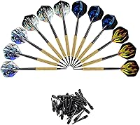 Accmor 12-Pack 14g Soft Tip Darts Set with 36 Extra Black 2BA Tips - Ideal for Electronic Dartboards, Beginners & Pros