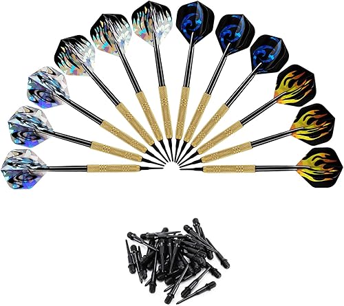 Accmor 12 Pcs Darts Plastic Tip, Soft Tip Darts Set, 14g Plastic Tipped Dart, Attach Extra 36 Black 2BA Replacement Tips, Soft Tip Darts for