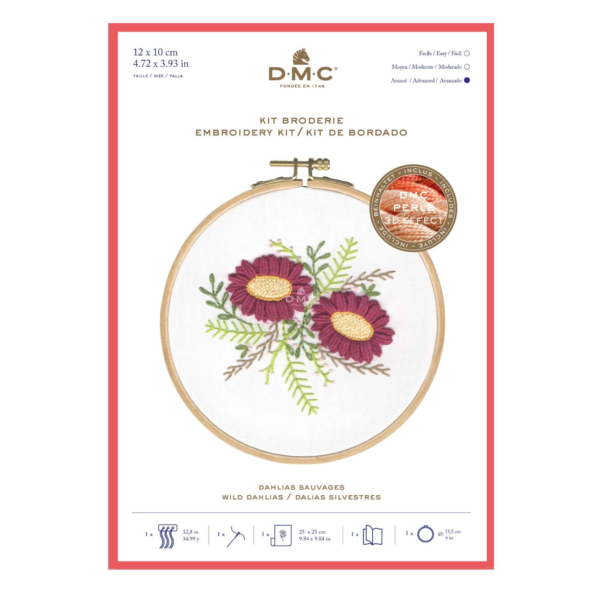 DMC Wild Dahlia Embroidery Kit