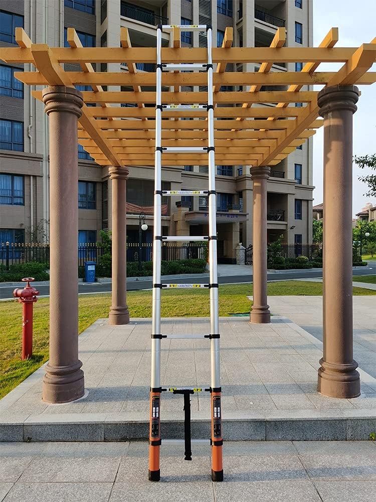 Upgrade Telescopic Extension Ladder 6.2m 6m 5m 4m 3.8m 3.2m 2.6m 2m, Aluminum Telescoping Ladders for Rooftop RV Attic Home Loft, Load 150kg (Size : 2m/6.5ft)