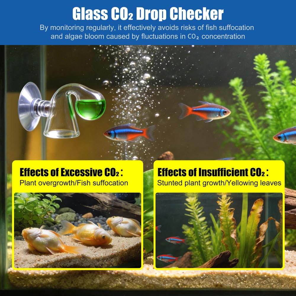 Kit de monitor de prueba de CO2 para acuario plantado con solución y ventosas