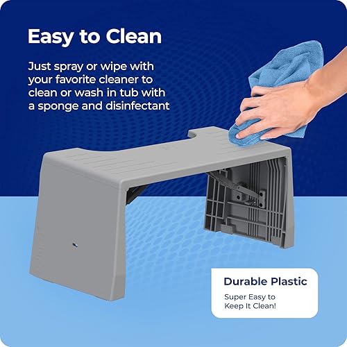 Miniatura 10 de Squatty Potty Porta Traveler Taburete plegable de inodoro para viajes, 7" de altura, gris