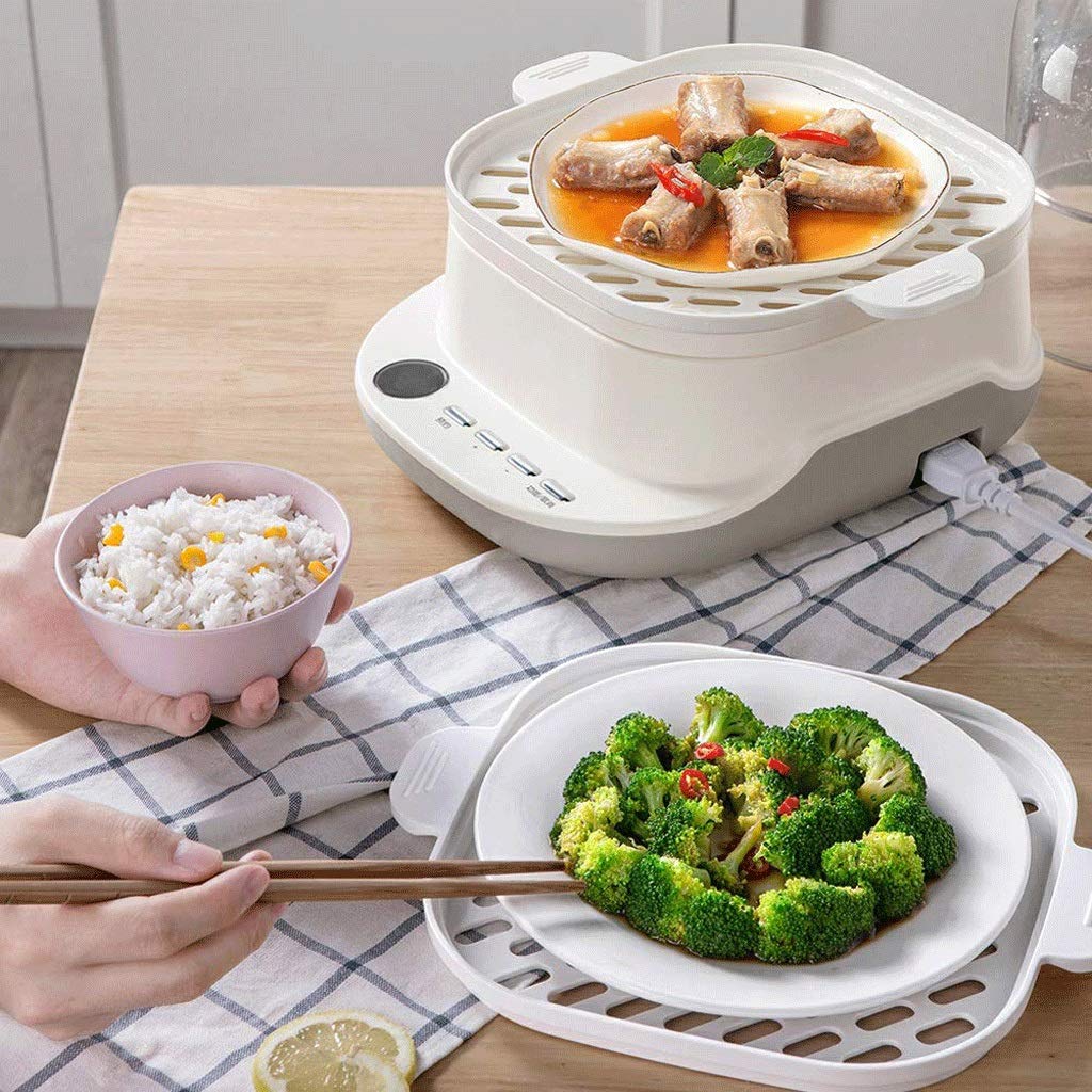 Elektryczna parownica do żywności, parowar do warzyw, dwupoziomowe kosze do układania w stos z timerem, średnica 32 cm