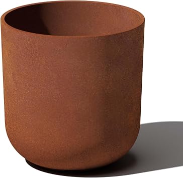 Veradek Patina Series Kona Planter - Round Planter for Outdoor Porch/Garden | Naturally Rusting Planter for All-Weather Use