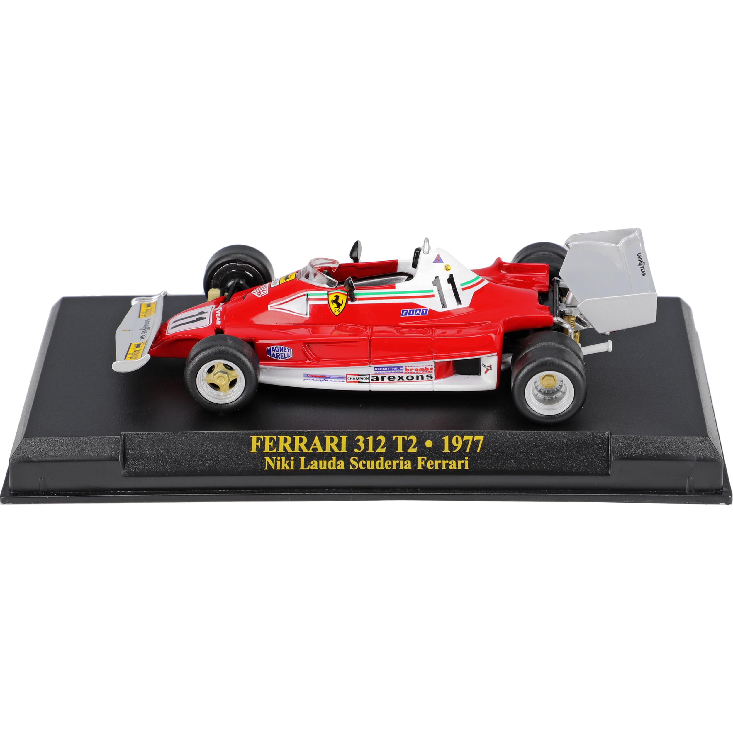 Ixo Ferrari F1 312 T2 Niki Lauda Weltmeister 1977 6 Räder mit Sockel 1/43 Modell Auto
