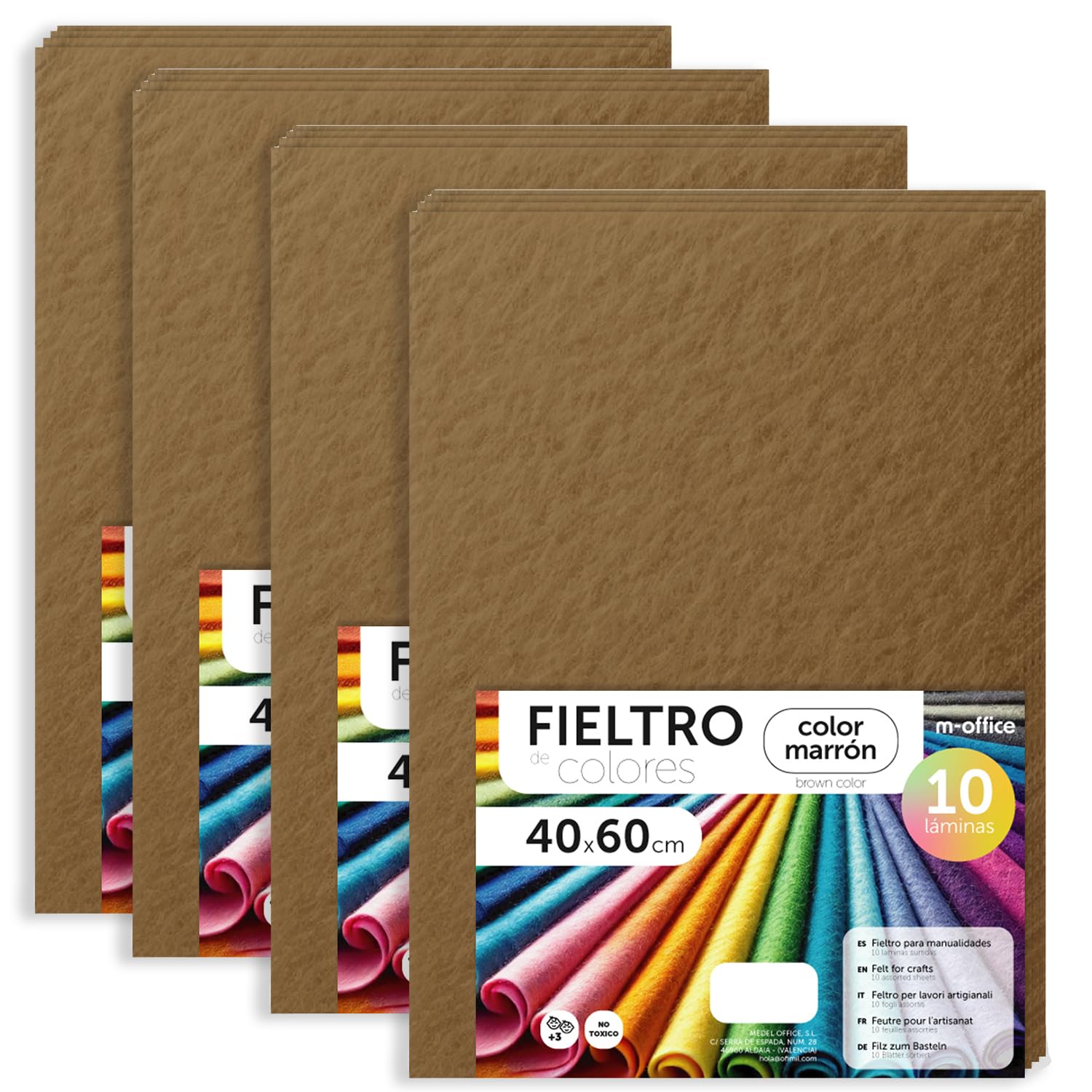 Fieltro para Manualidades, Fieltro de Colores, Suave y Flexible, Material para Costura, Telas Patchwork, Ideal para proyectos DIY, artesanía o decoración, 20x30cm - m-office (rojo, 10 uds) — view 131