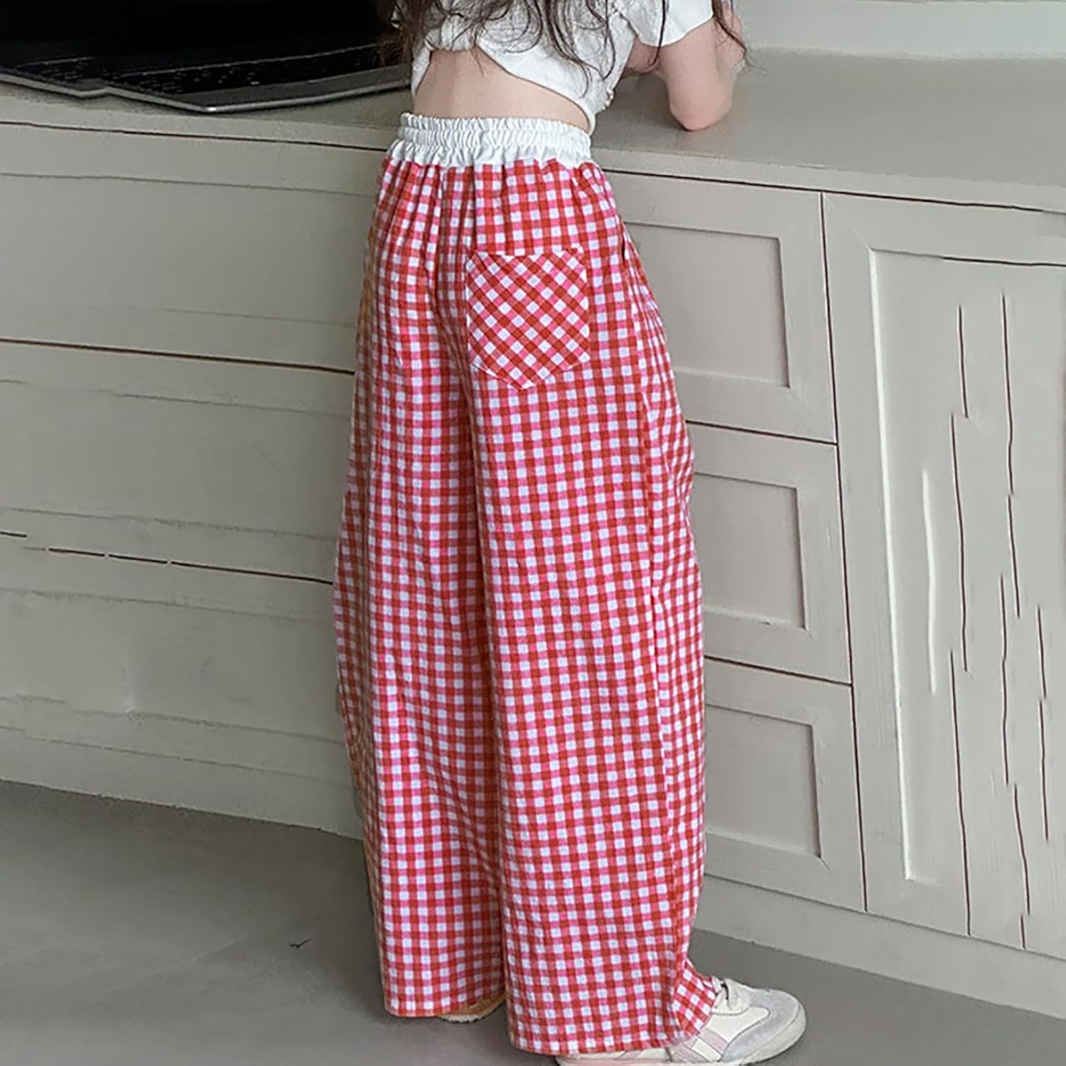 Girls Wide Leg Sweatpants Drawstring Baggy Loose Kids Solid Athletic Trackpants 7 to 14Y