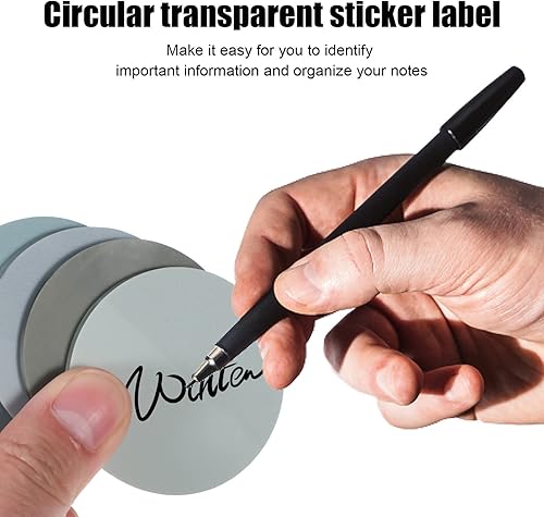 Miniatura 9 de 1200 notas adhesivas transparentes, redondas, transparentes, pestañas adhesivas para escribir y reposicionar, para anotar libros, resaltar, páginas,