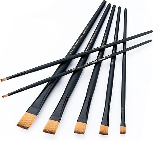 Miniatura 10 de Majestic Royal and Langnickel - Juego de pinceles de mango largo, Filbert, 7 piezas