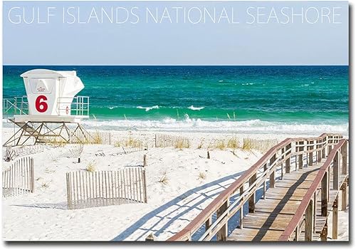 Imán para refrigerador de viaje de Pensacola Beach, Gulf Islands National Seashore, Florida, tamaño 2.5 x 3.5 pulgadas