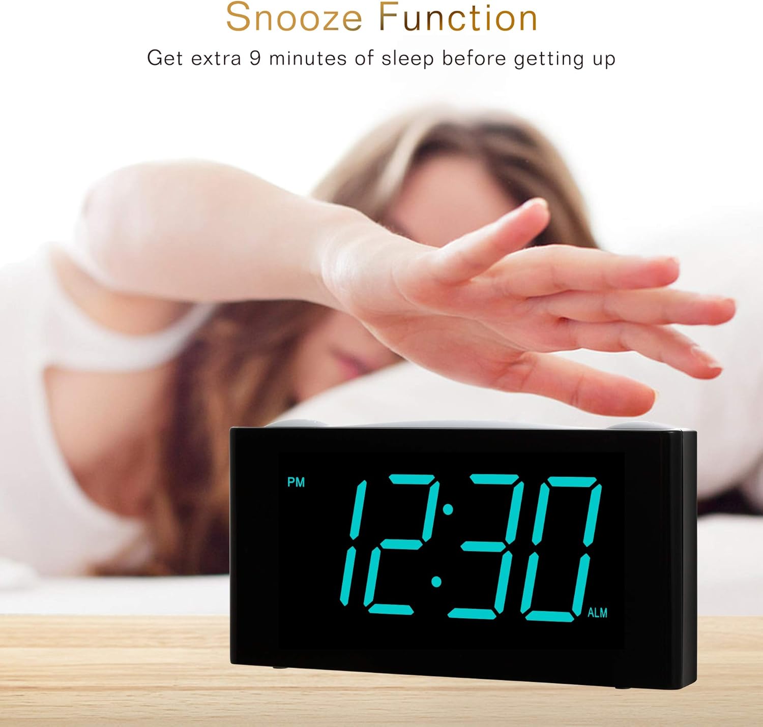 Rocam Digital Alarm Clock for Bedrooms - Large 7" LED Display with Dimmer, Snooze, 7 Night Light, Easy to Set, USB Chargers, Battery Backup, 12/24 Hour for Kids,Boys,Teens,Heavy Sleepers(Blue) : Home & Kitchen