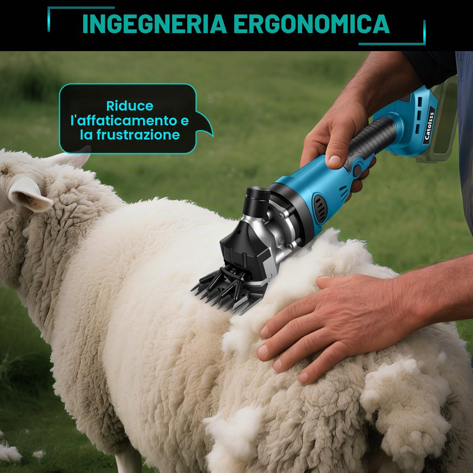 Forbici a batteria per Makita 18 V, senza spazzole, 850 W, 2800 giri/min, 3 marce, forbici per lana per rasatura di lana di pecore, capre e bovini sporchi (senza batteria)