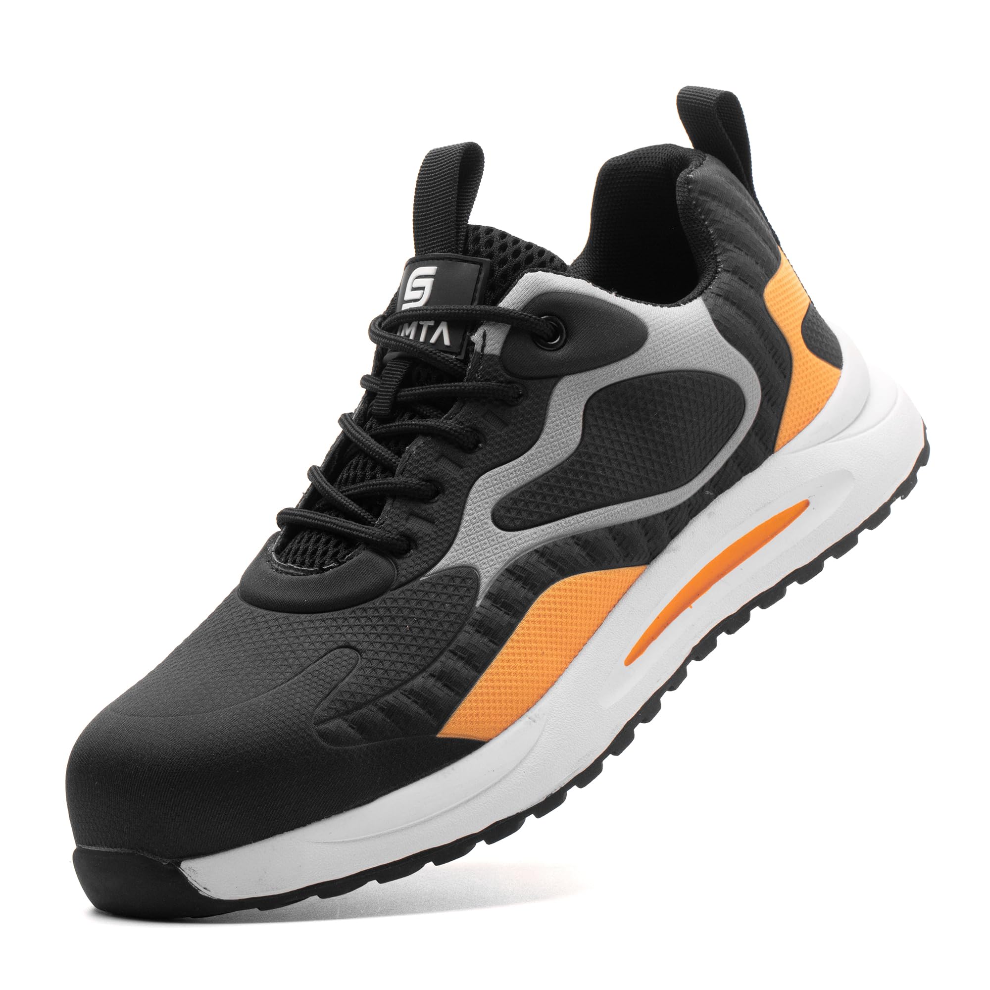 SLIMTASafety Shoes for Men Women Steel Toe Boots Non-Slip Lightweight Breathable Sneakers Puncture Proof Protective Industrial Black Work Shoes