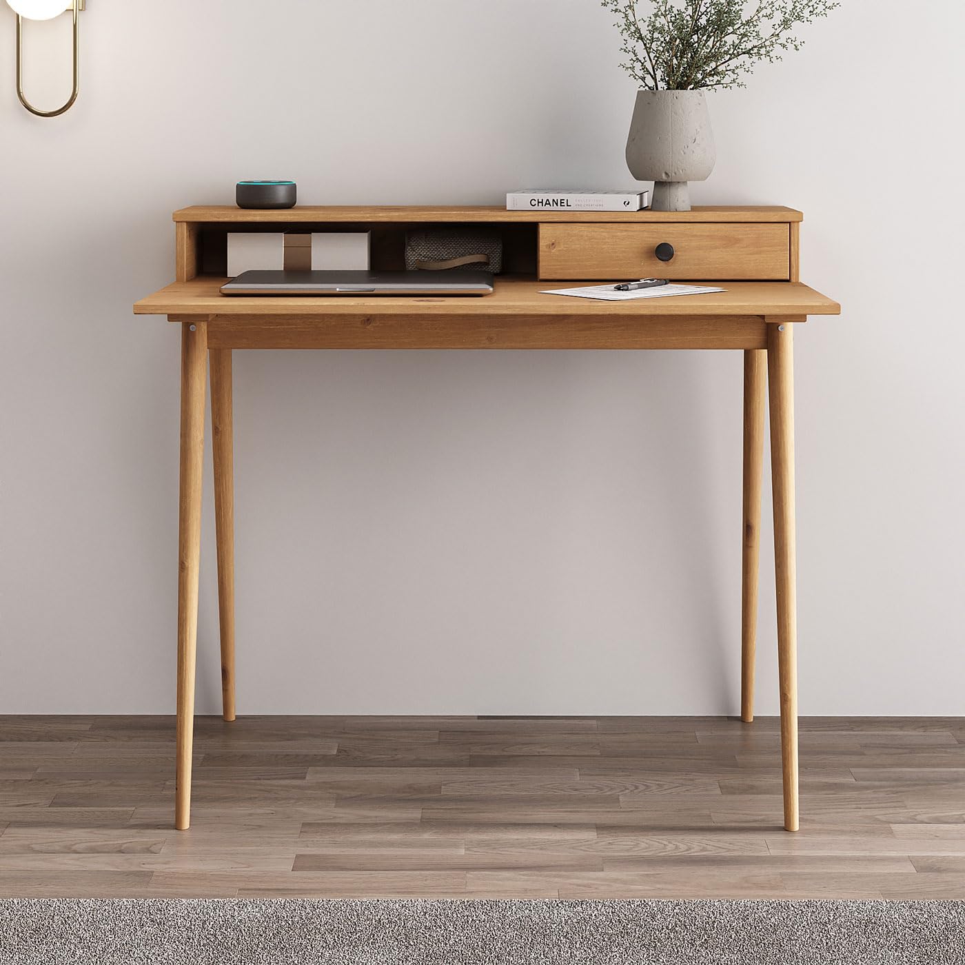 Home affaire Make-uptafel Konrad van massief grenen, met spiegel en