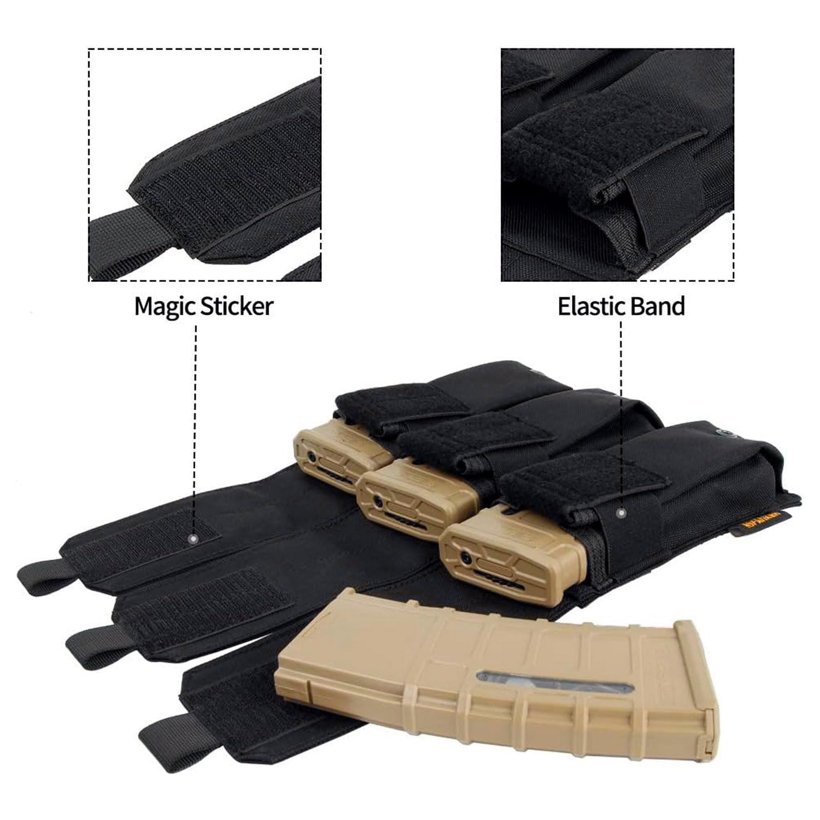 EXCELLENT ELITE SPANKER Tactical Molle Single/Double/Triple Mag Pouch für M4 M14 M16 AR15 AR10 G36 Magazin Fasst 2 Magazine
