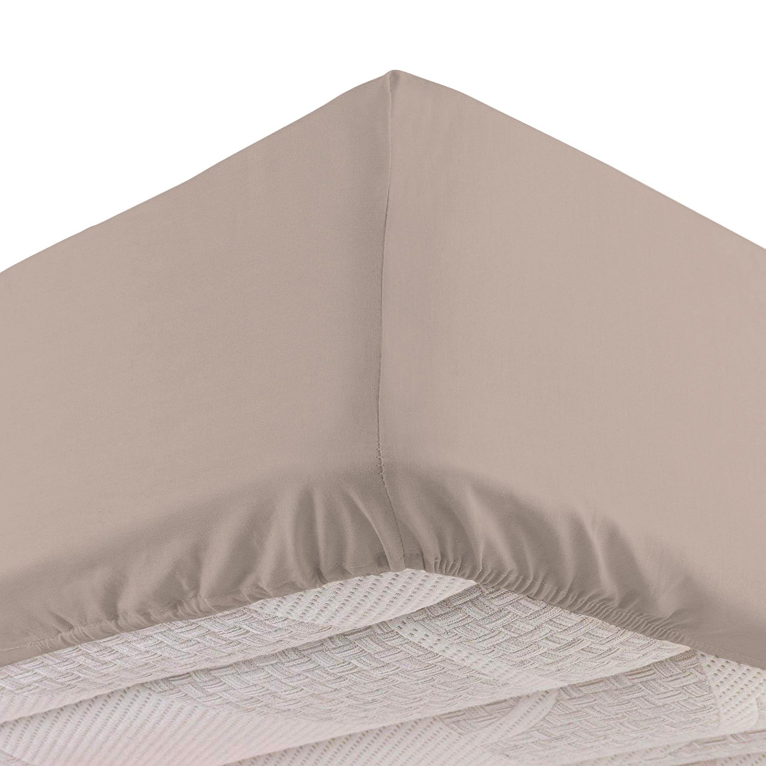 KASANOVA Completo Letto Matrimoniale Cotone Fiori Tortora