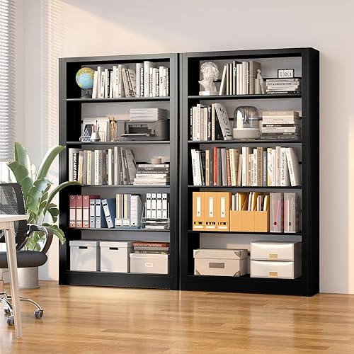 Miniatura 3 de Estanterías de metal de 69 pulgadas, estante resistente con 5 estantes ajustables, estantería de 5 estantes, estantería alta para dormitorio,