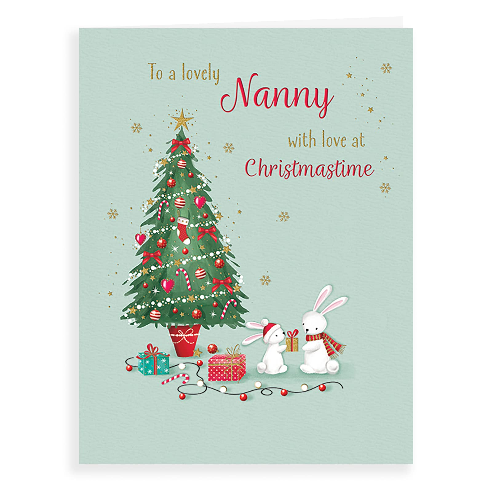 Piccadilly Greetings Character Christmas Card Nanny - 8 x 6 inches