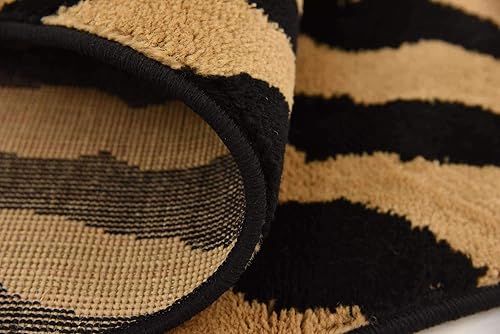 Miniatura 9 de Unique Loom Wildlife Collection - Alfombra de área inspirada en animales con diseño geométrico de leopardo, 8 x 8 pies, marrón claronegro