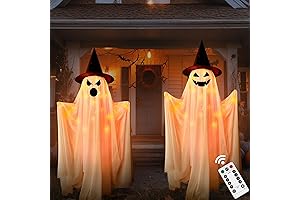 Halloween Decorations Outdoor Indoor - 2 Packs Large Ghost Decorations Outdoor Light-Up