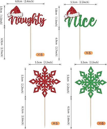 Miniatura 9 de Paquete de 24 adornos para cupcakes de jengibre para revelación de género, con purpurina, Navidad, pan de jengibre, para hombre, niño o niña, para