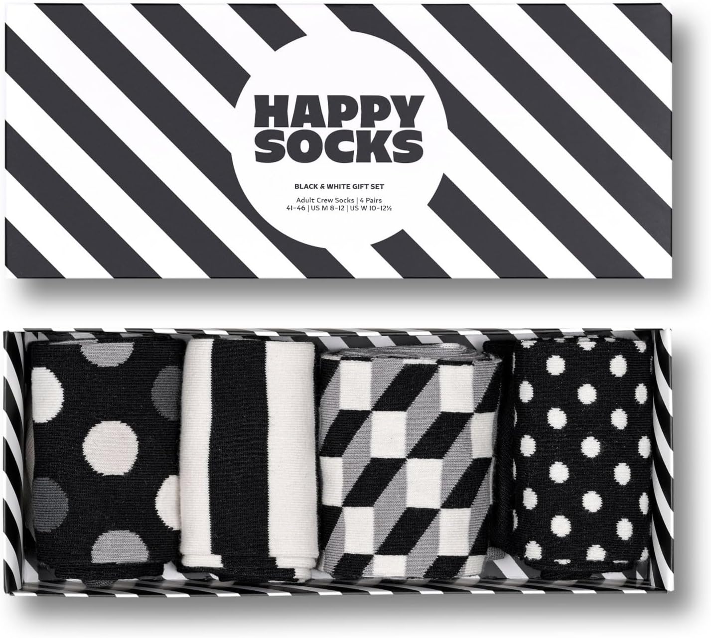 4-Pack Classic Black & White Socks Gift Set
