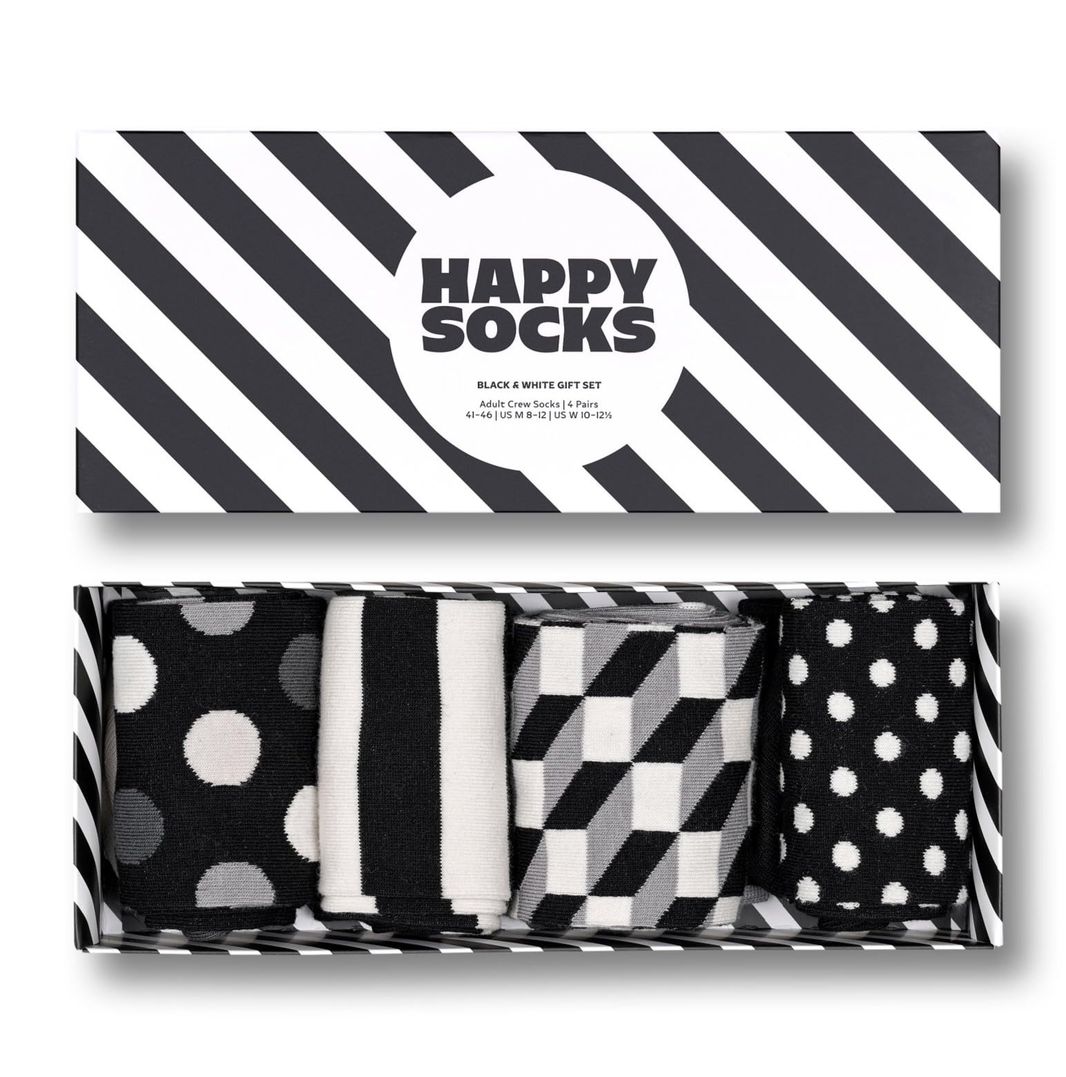 4-Pack Classic Black & White Socks Gift Set-image-0