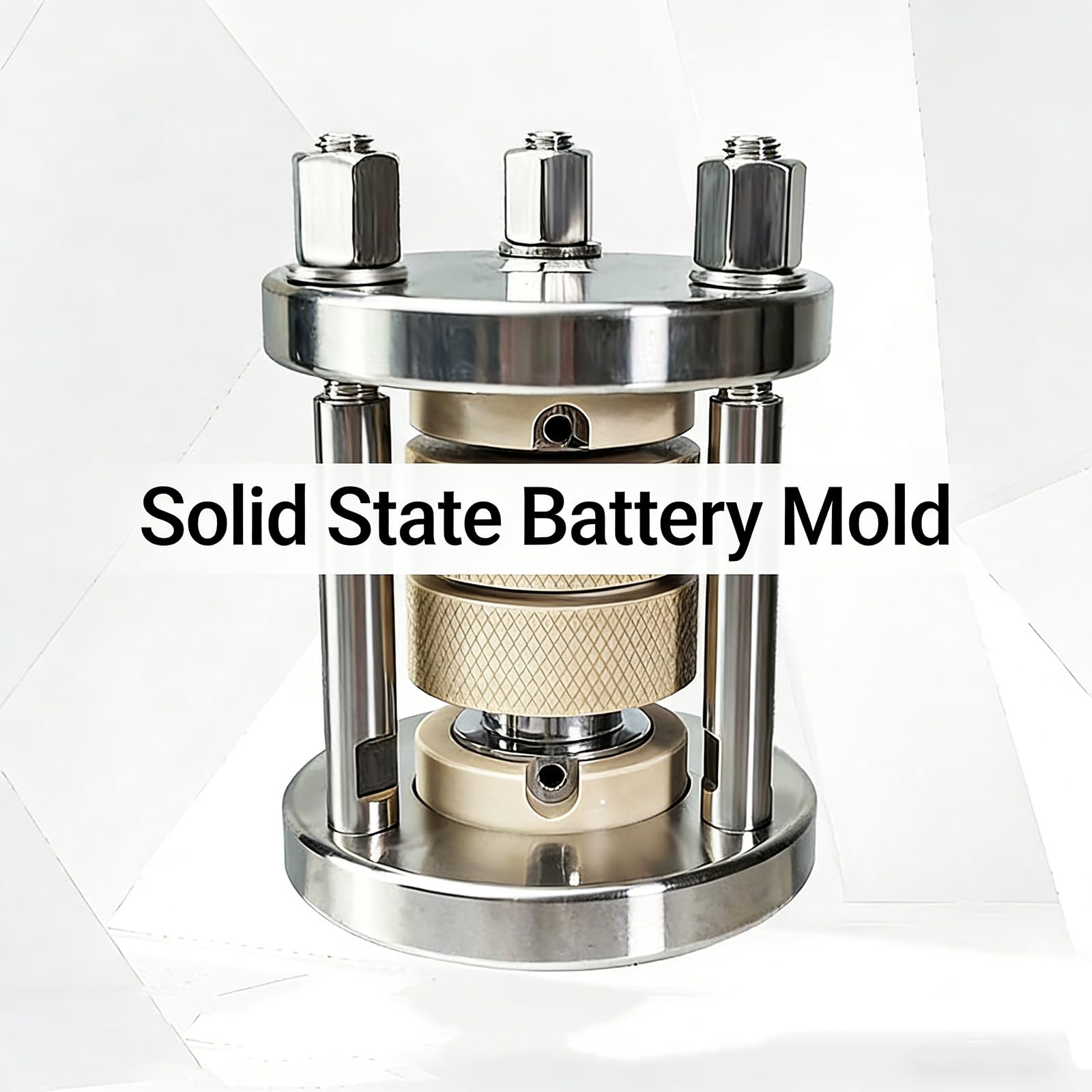 Molde de prueba de batería de estado sólido de 10 mm, accesorio de prueba electroquímica de doble electrodo para experimentos de laboratorio e investigación de baterías, grosor de la tableta ≤ 5 mm