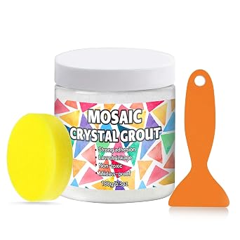 OOTDART180g Mosaic Crystal Grout, Mosaics Tile Tools, Mosaic Tile Accessories Essential for Handmade Grouting and Perfect for DIY Craft Projects White, 6.3oz