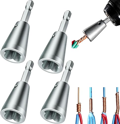 Miniatura 8 de Herramienta de pelado y torsión de cables giratorios para taladro eléctrico, desmontaje rápido, herramienta de torsión de alambre para taladro,