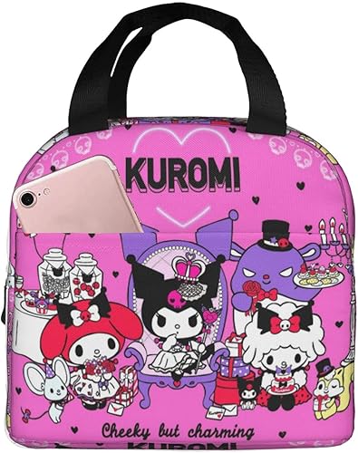 Bolsa de almuerzo kawaii, bonita lonchera portátil de gran capacidad, bolsa de mano aislada, bolsa de mano reutilizable para la oficina para hombres