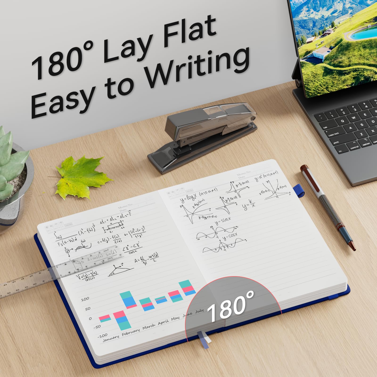 NORDUN B5 366 Pages Lined Notebook,Leather Hardcover with Sticky Notes&Inner Pocket,100gsm Thick Paper Journals Notebook for Men Women Writing School,Office,Home,19 x 25cm - Image 4
