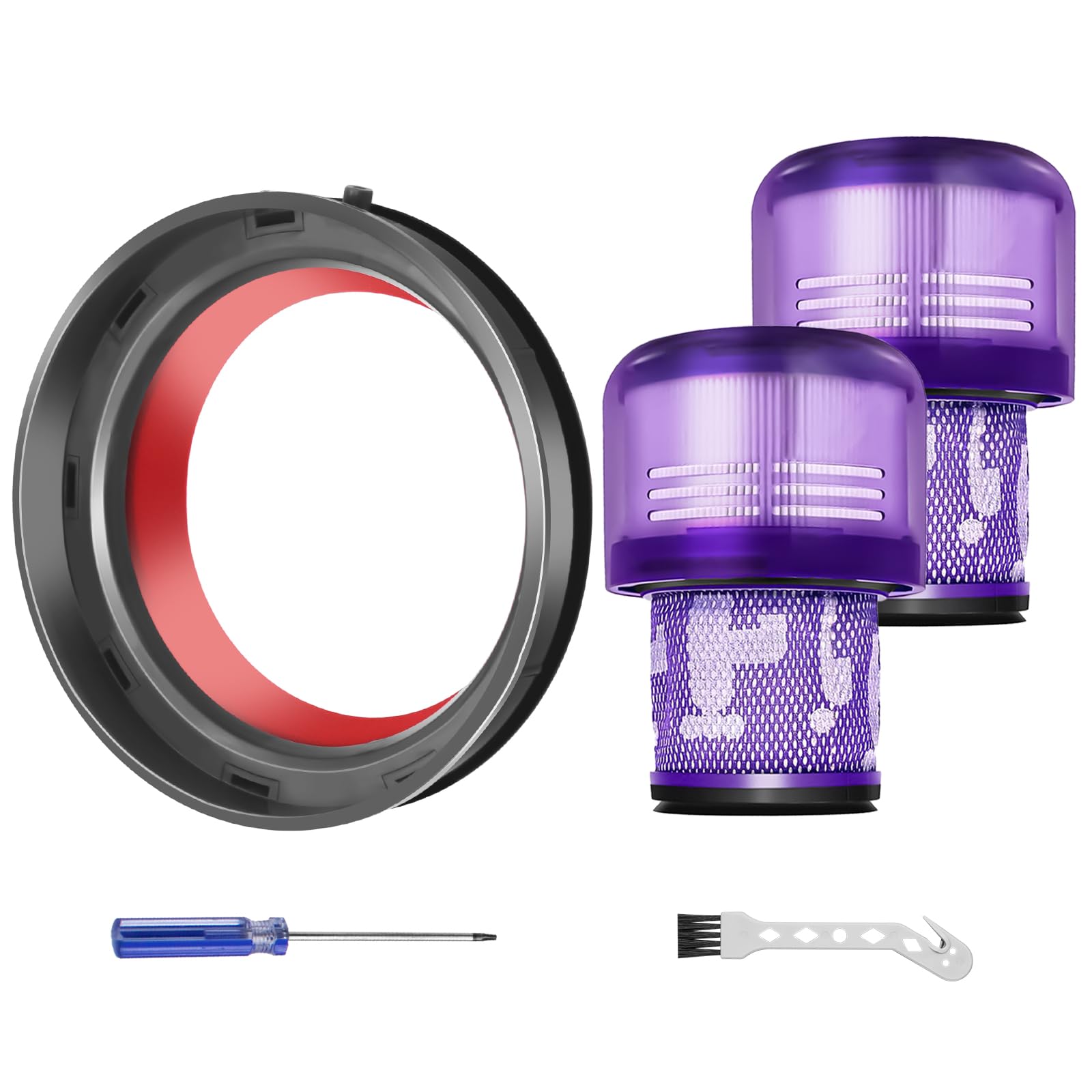 ilovelife Dust Bin Top & 2 Filters Replacement Parts for Dyson V11 V15 Vacuum Cleaner, Fixed Sealing Ring Replacement V11 V15 Accessories Replacement Parts